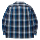 SHADOW FADE RAYON SHIRT / BLUE&GREEN MIXED PLAID