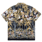 VINTAGE STYLE ALOHA SHIRT – ISLAND SUNSET PALM / BLACK