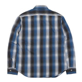 SUN-FADED YARN-DYED FLANNEL SHIRT / BLUE WHITE CHECK