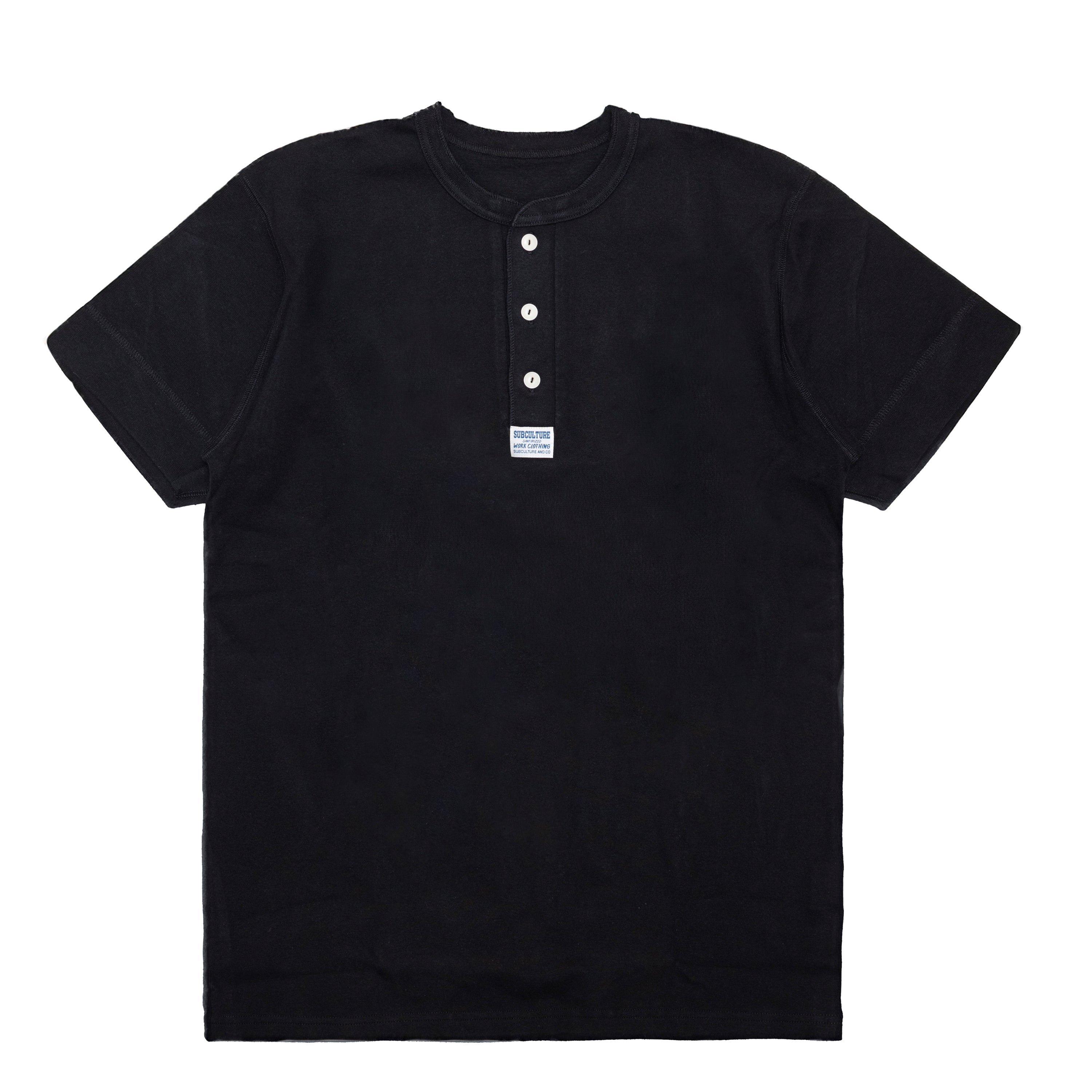 SC subculture　サブカルチャー　ヘンリーネックシャツ Tシャツ　３ HENLEYNECK T-SHIRT / BLACK – SC WEB STORE
