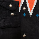 PRINT CORDUROY SHIRT(CONCHO SV925) / BLACK