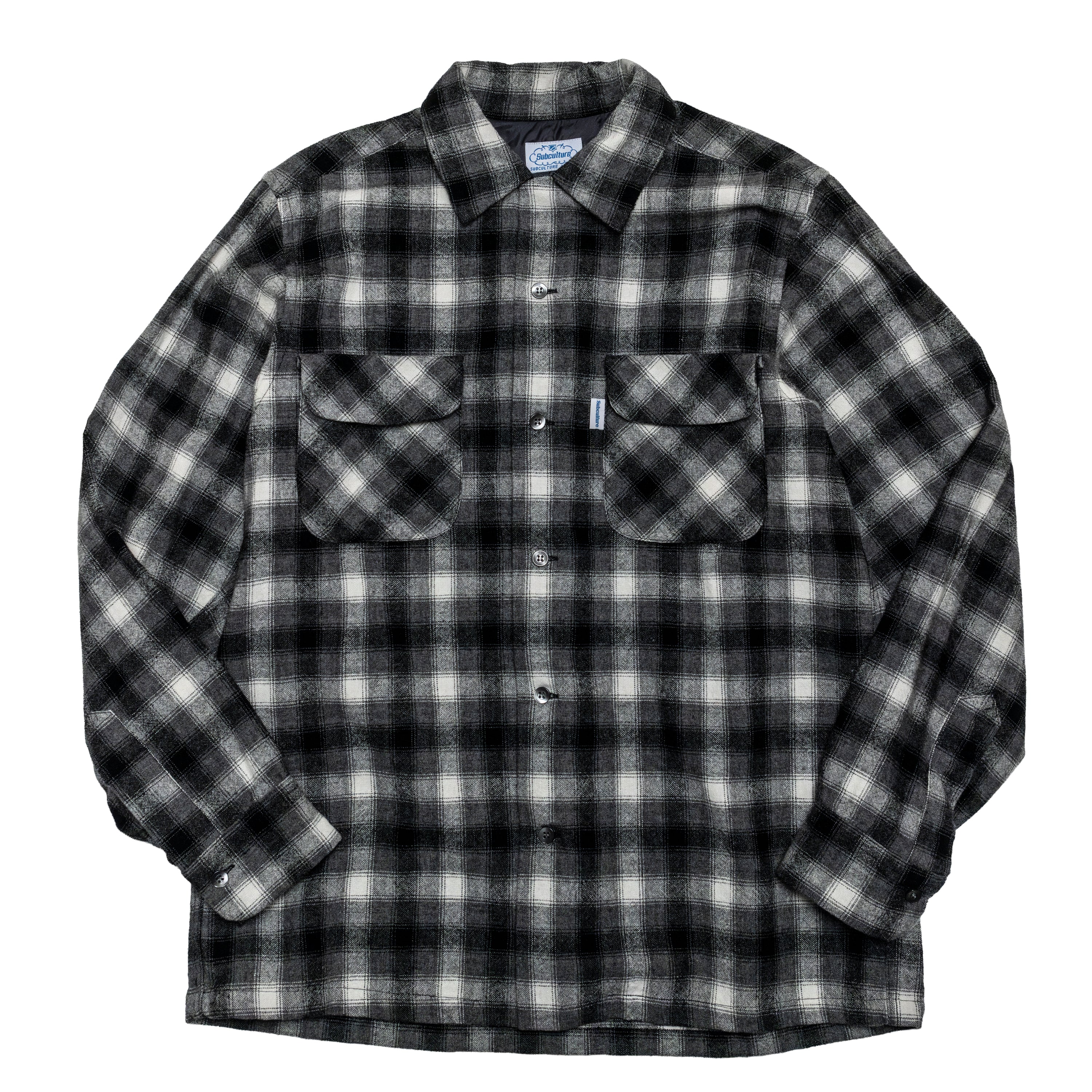 WOOL CHECK SHIRT / BLACK×GRAY – SC WEB STORE
