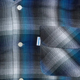 SHADOW FADE RAYON SHIRT / BLUE&GREEN MIXED PLAID