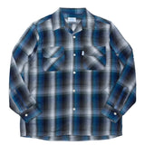 SHADOW FADE RAYON SHIRT / BLUE&GREEN MIXED PLAID