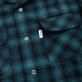 WOOL CHECK SHIRT / DEEP BLUE GREEN