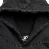 CHECKER LOGO DAMAGED HOODIE / BLACK