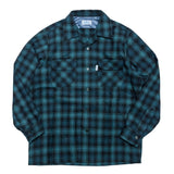 WOOL CHECK SHIRT / DEEP BLUE GREEN