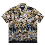 VINTAGE STYLE ALOHA SHIRT – ISLAND SUNSET PALM / BLACK