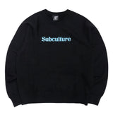 CREW NECK(SUBCULTURE CRACK PRINT)/ BLACK