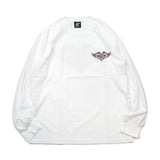 FEATHER EMBLEM LONGSLEEVE T-SHIRT / WHITE