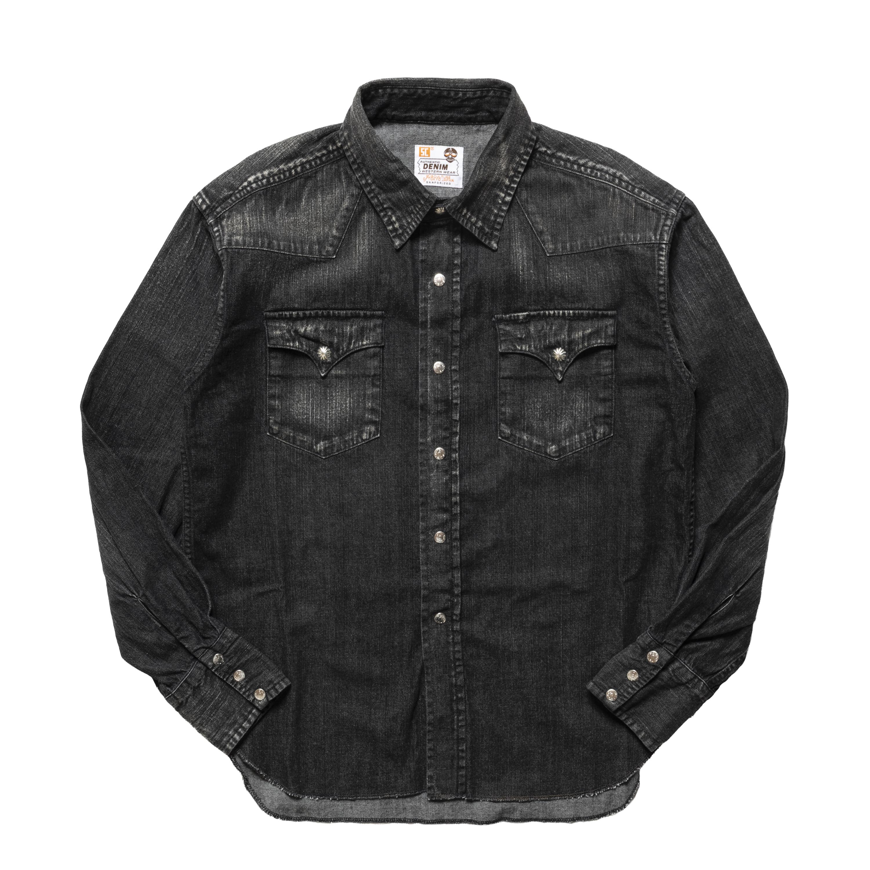 SKULLTAG BLACKDENIM WESTERN SHIRT （CONCHOSV925） – SC WEB STORE