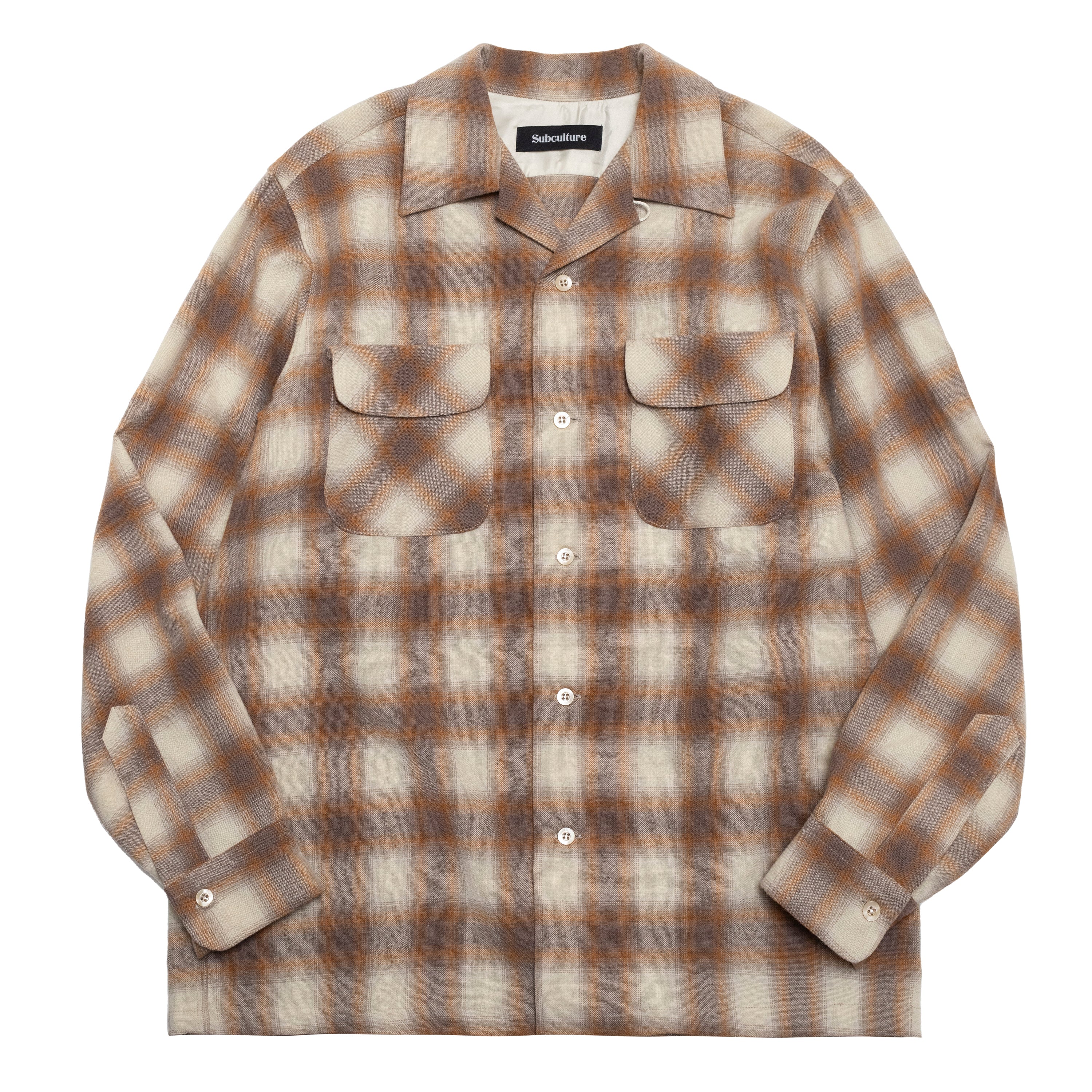 subculture WOOL CHECK SHIRT IVORY シャツ IMG_0110.jpg?v=1729751499