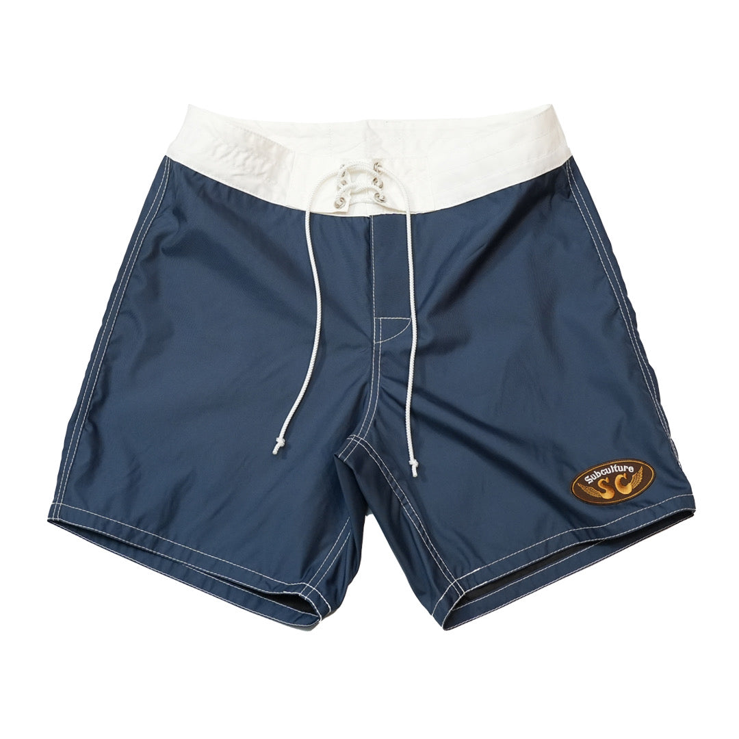 サブカルチャーSC NYLON SURF SHORTS / NAVY×WHITE
