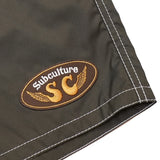 NYLON SURF SHORTS / OLIVE×WHITE