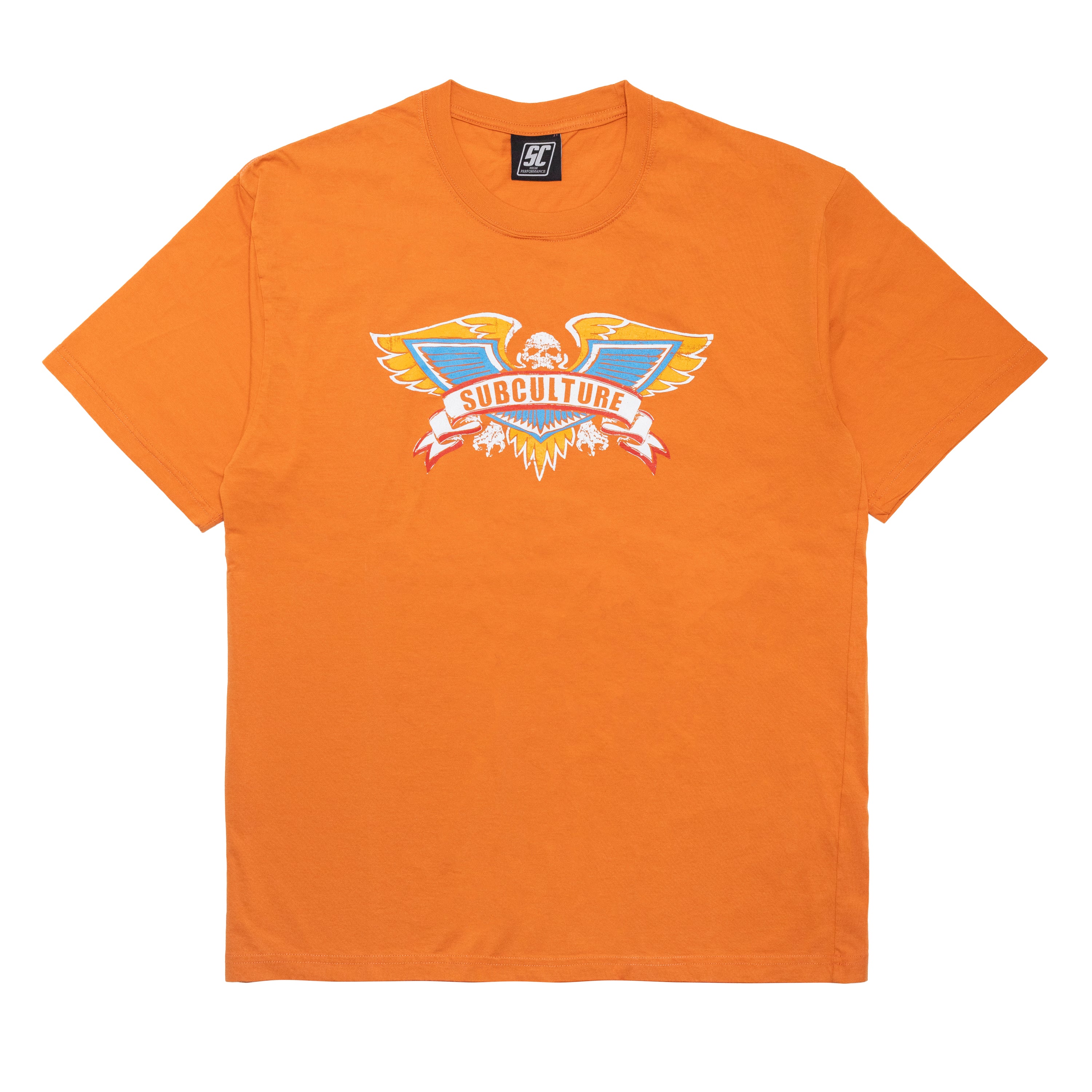 SKULL WINGS T-SHIRT / ORANGE – SC WEB STORE