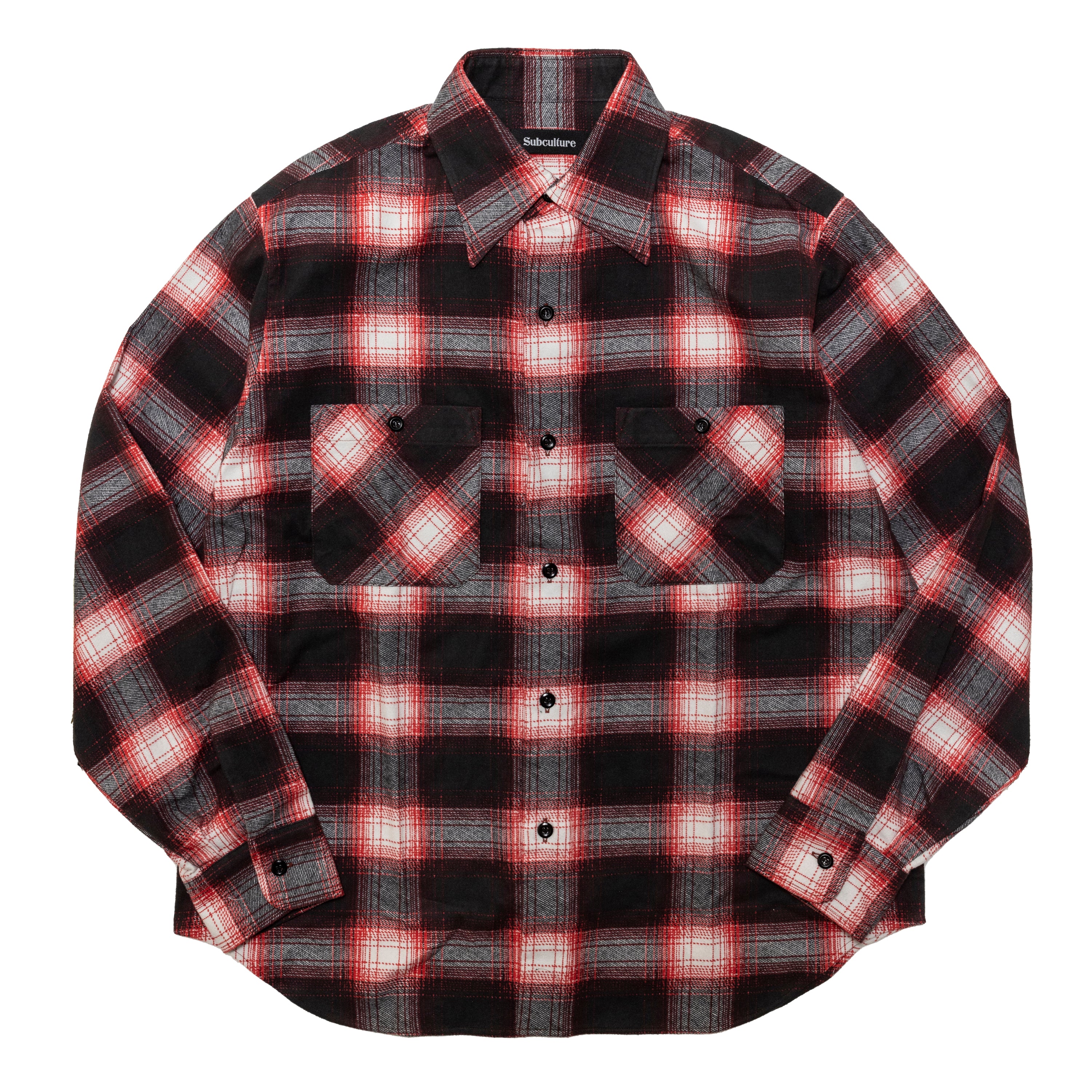 OMBRE CHECK SHIRT / RED – SC WEB STORE