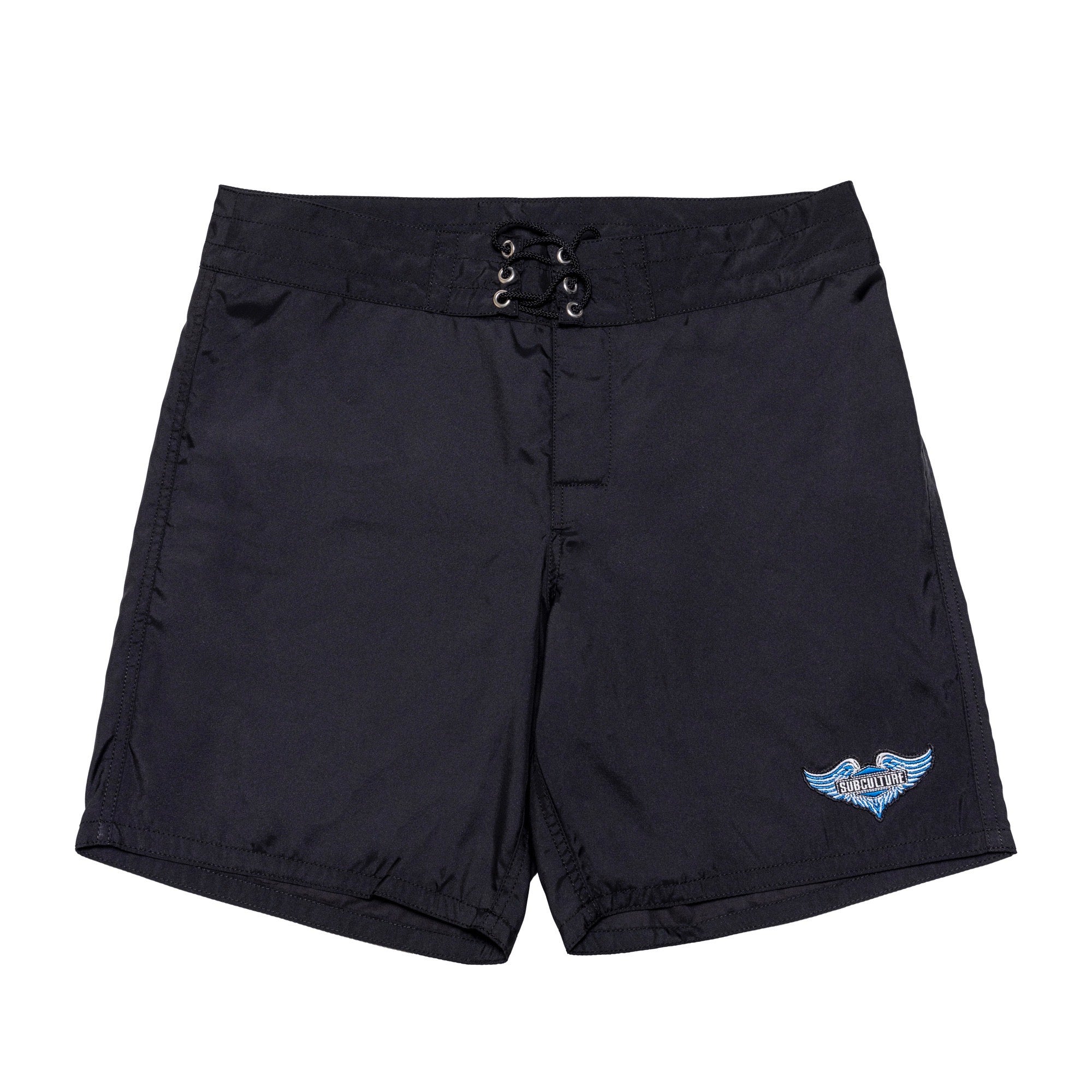 NYLON SURF SHORTS / BLACK