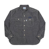 CHAMBRAY SHIRT / BLACK×BLUE刺繍