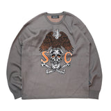 JACQUARD COTTON KNIT / CHARCOAL BLACK