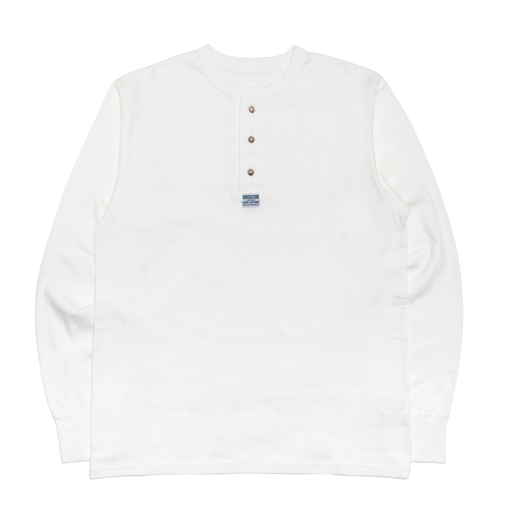 トップス subculture HENLEYNECK TSHIRT CONCHOSV925 HENLEYNECK LONG SLEEVE T-SHIRT （CONCHO SV925） / WHITE – SC WEB STORE