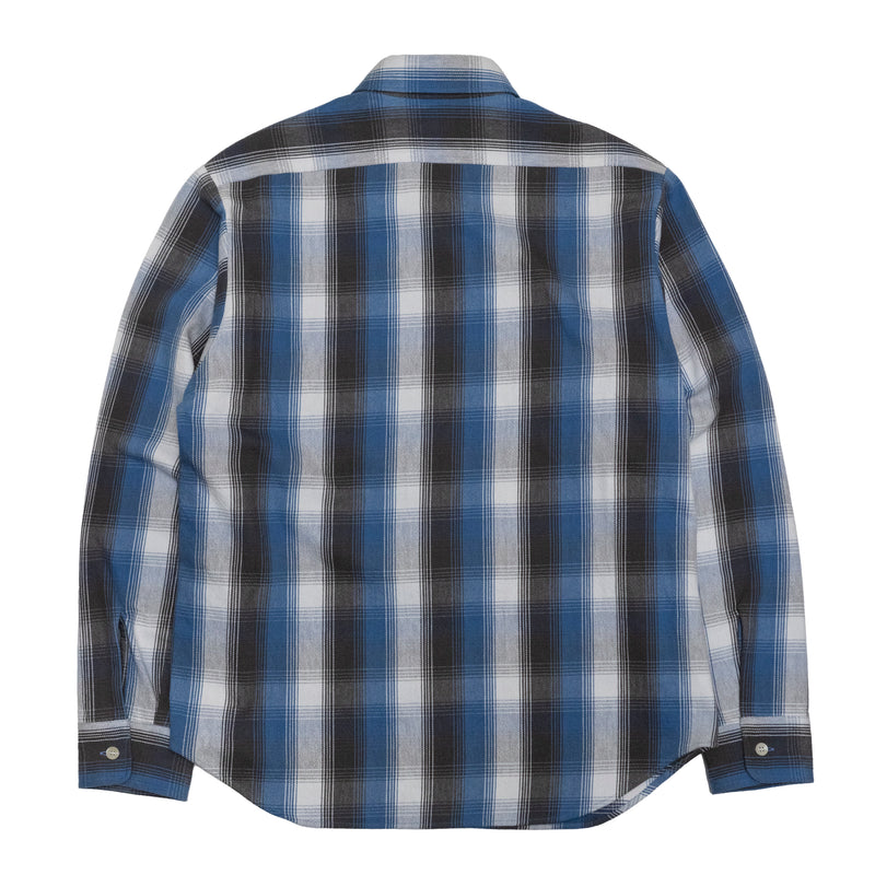 SUN－FADED YARN-DYED FLANNEL SHIRT / BLUE WHITE CHECK