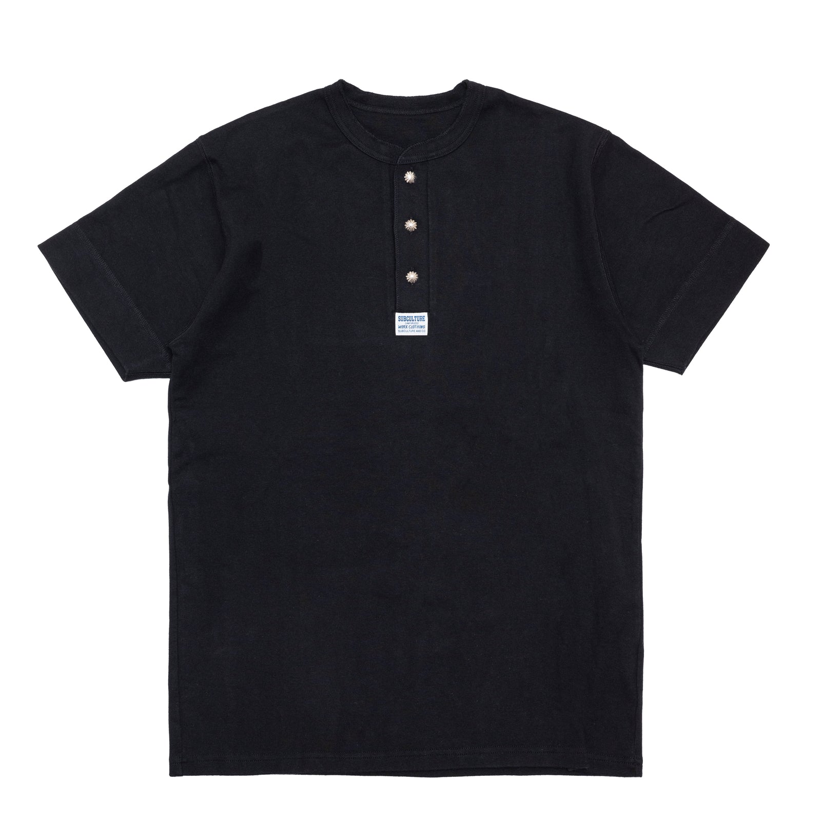 トップス subculture HENLEYNECK TSHIRT CONCHOSV925 HENLEYNECK T-SHIRT（CONCHO SV925）/ BLACK – SC WEB STORE
