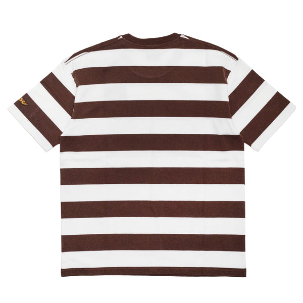 BORDER SHORTSLEEVE T-SHIRT / BROWN ×WHITE