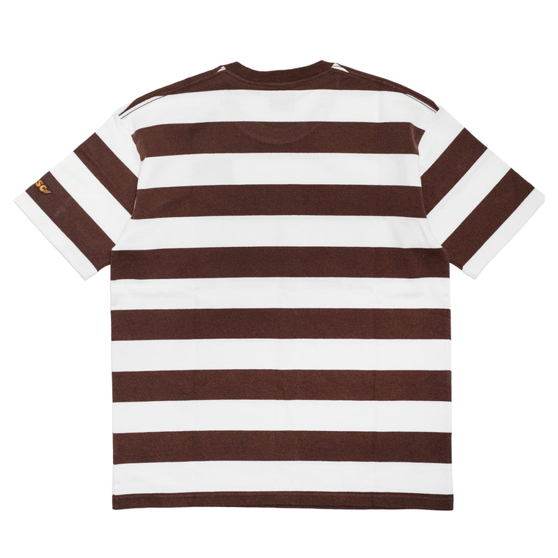 BORDER SHORTSLEEVE T-SHIRT / BROWN ×WHITE