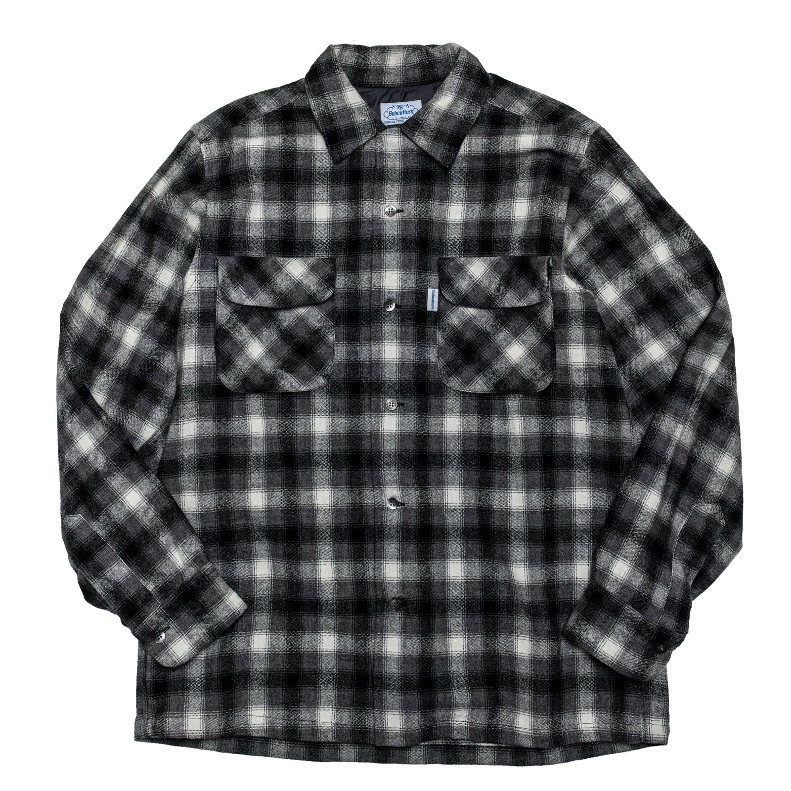 WOOL CHECK SHIRT / BLACK×GRAY – SC WEB STORE