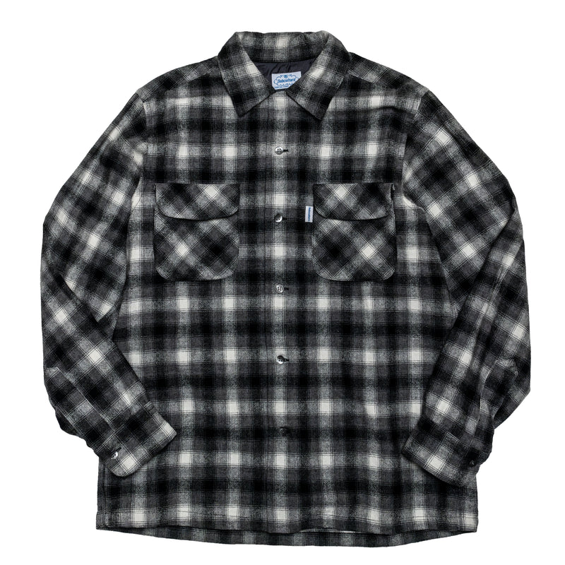 WOOL CHECK SHIRT / BLACK×GRAY