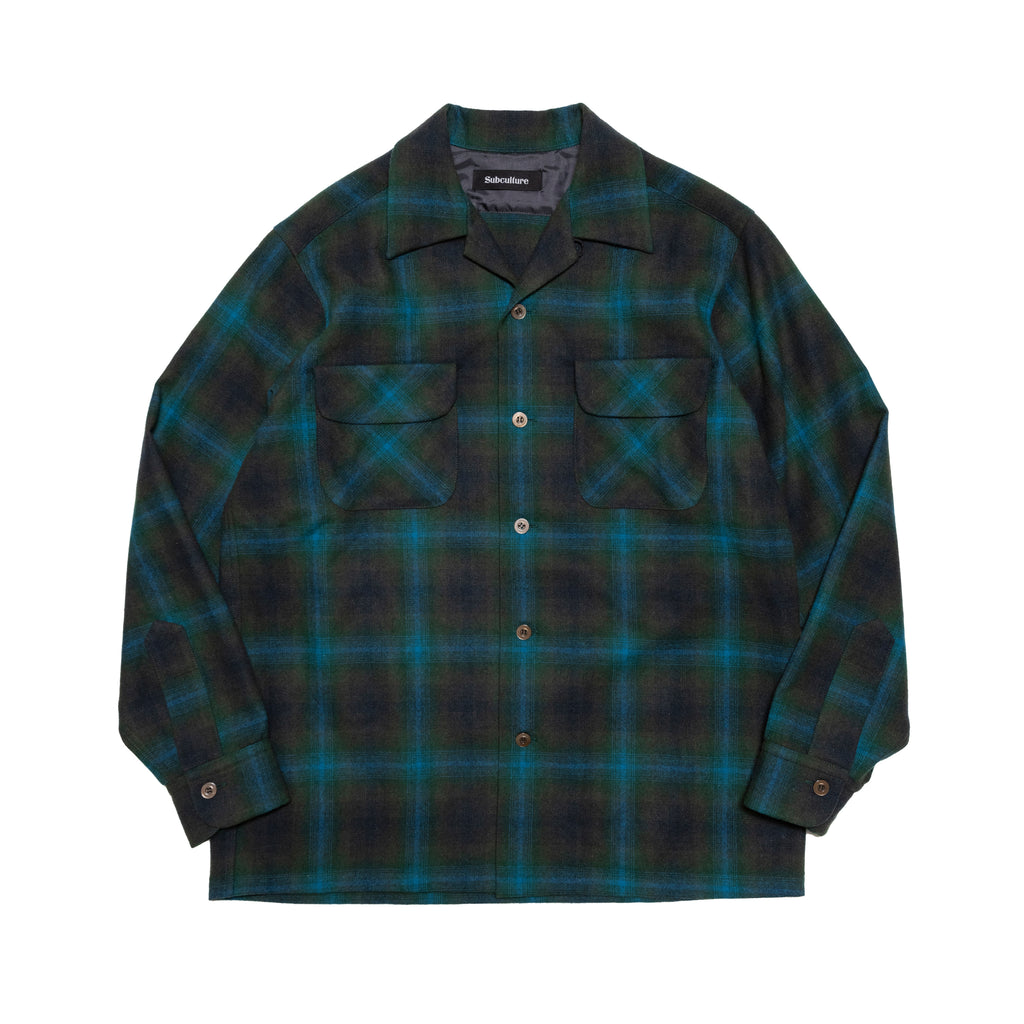 WOOL CHECK SHIRT / GREEN