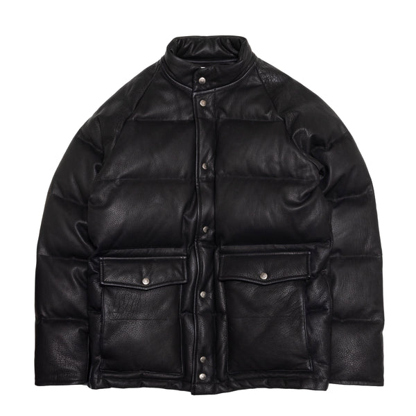 バックボーン ディアスキン レザー ダウン ジャケット DEERSKIN LEATHER DOWN / BLACK – SC WEB STORE