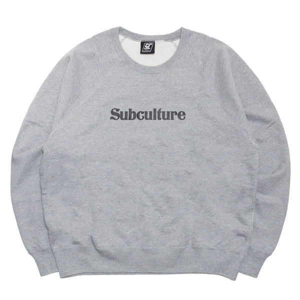 CREW NECK（SUBCULTURE CRACK PRINT）/ TOP GRAY