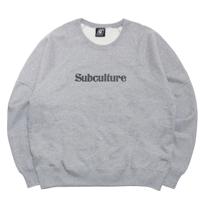 CREW NECK（SUBCULTURE CRACK PRINT）/ TOP GRAY