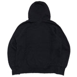 CHECKER LOGO DAMAGED HOODIE / BLACK
