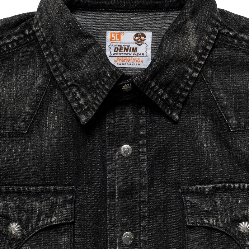 SKULLTAG BLACKDENIM WESTERN SHIRT （CONCHOSV925） – SC WEB STORE