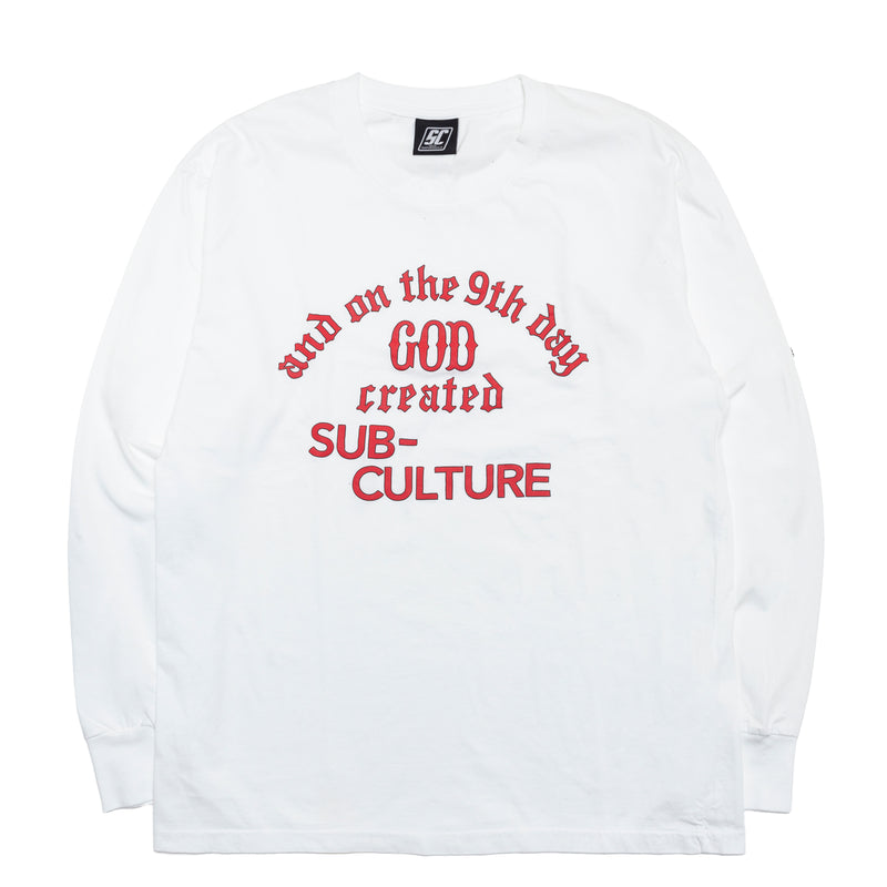 GODCREATED LONGSLEEVE T-SHIRT / WHITE