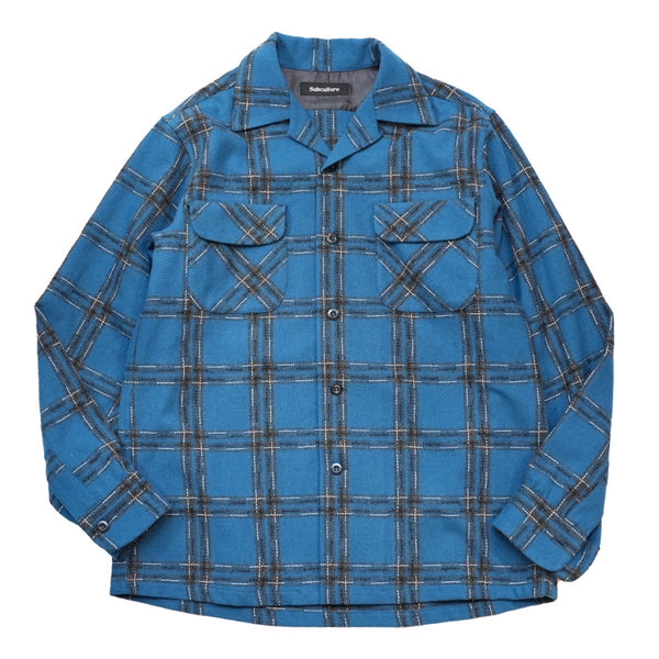 WOOL CHECK SHIRT PURPLE subculture