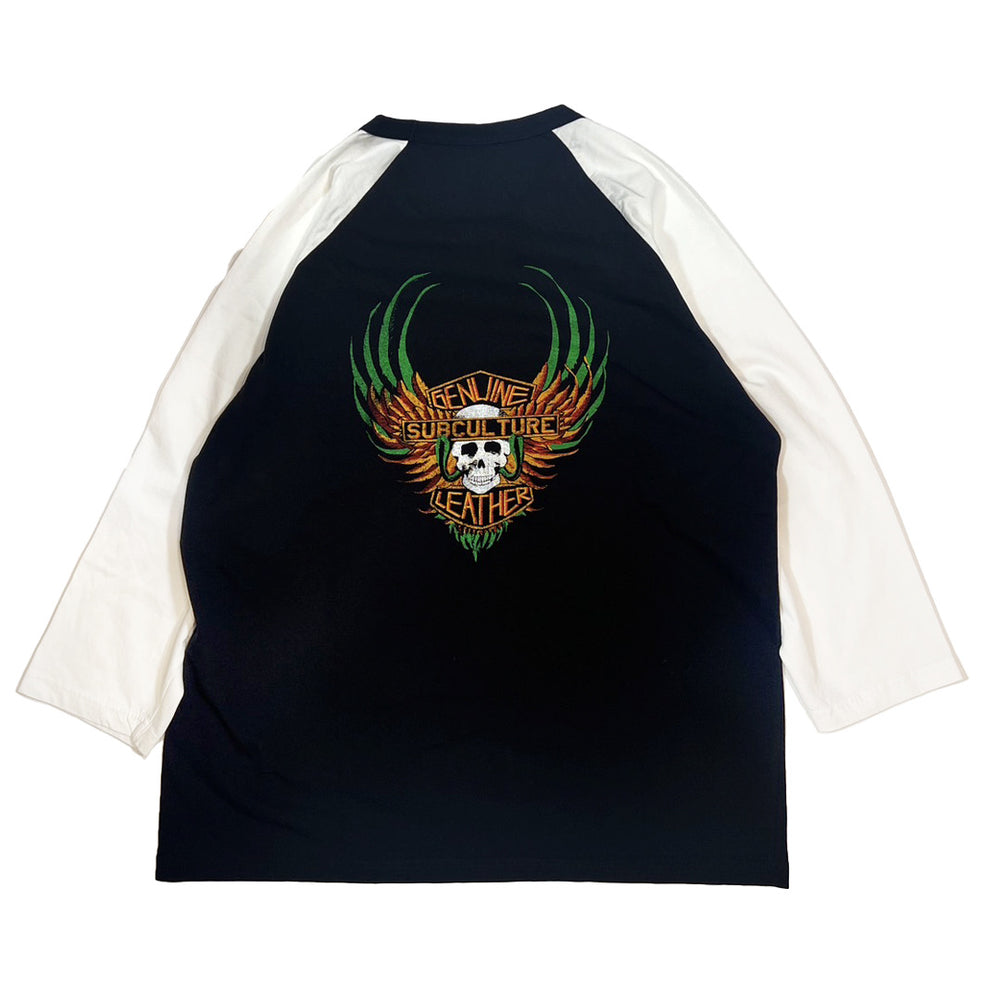 国内で当店のみ RELABEL - Detachable Hood Raglan T-Shirt SKULL&SNAKE RAGLANLONGSLEEVE T-SHIRT / BLACK×WHITE – SC WEB