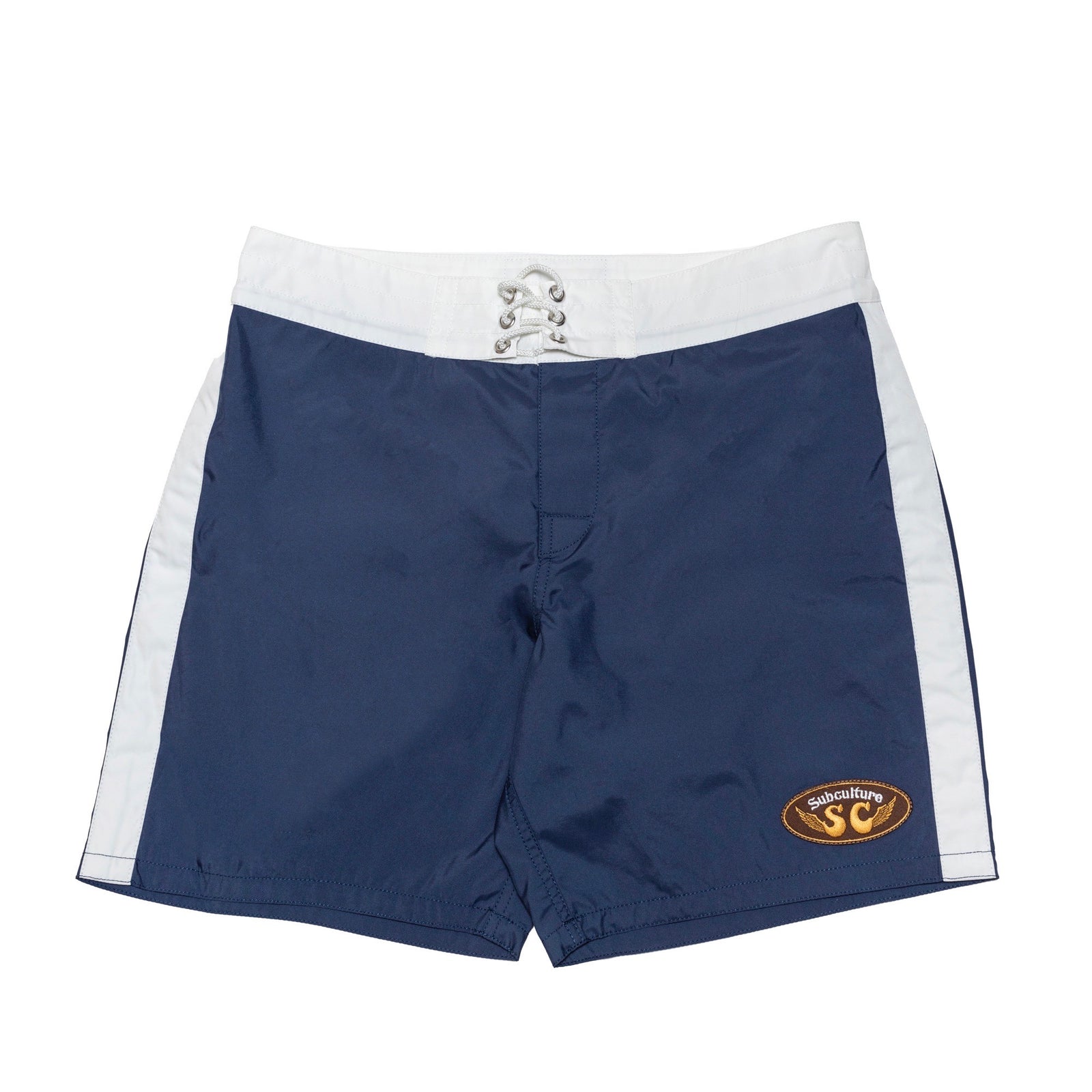 NYLON SURF SHORTS / NAVY×WHITE – SC WEB STORE