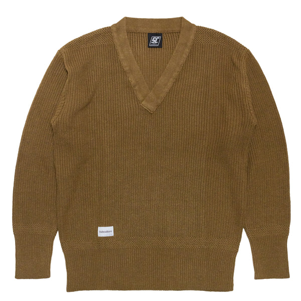 S-1V-NECK KNIT / OLIVE