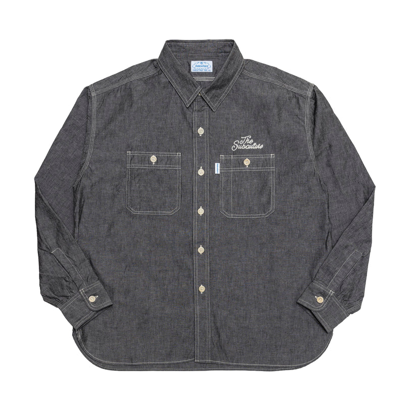 CHAMBRAY SHIRT / BLACK×IVORY刺繍 – SC WEB STORE