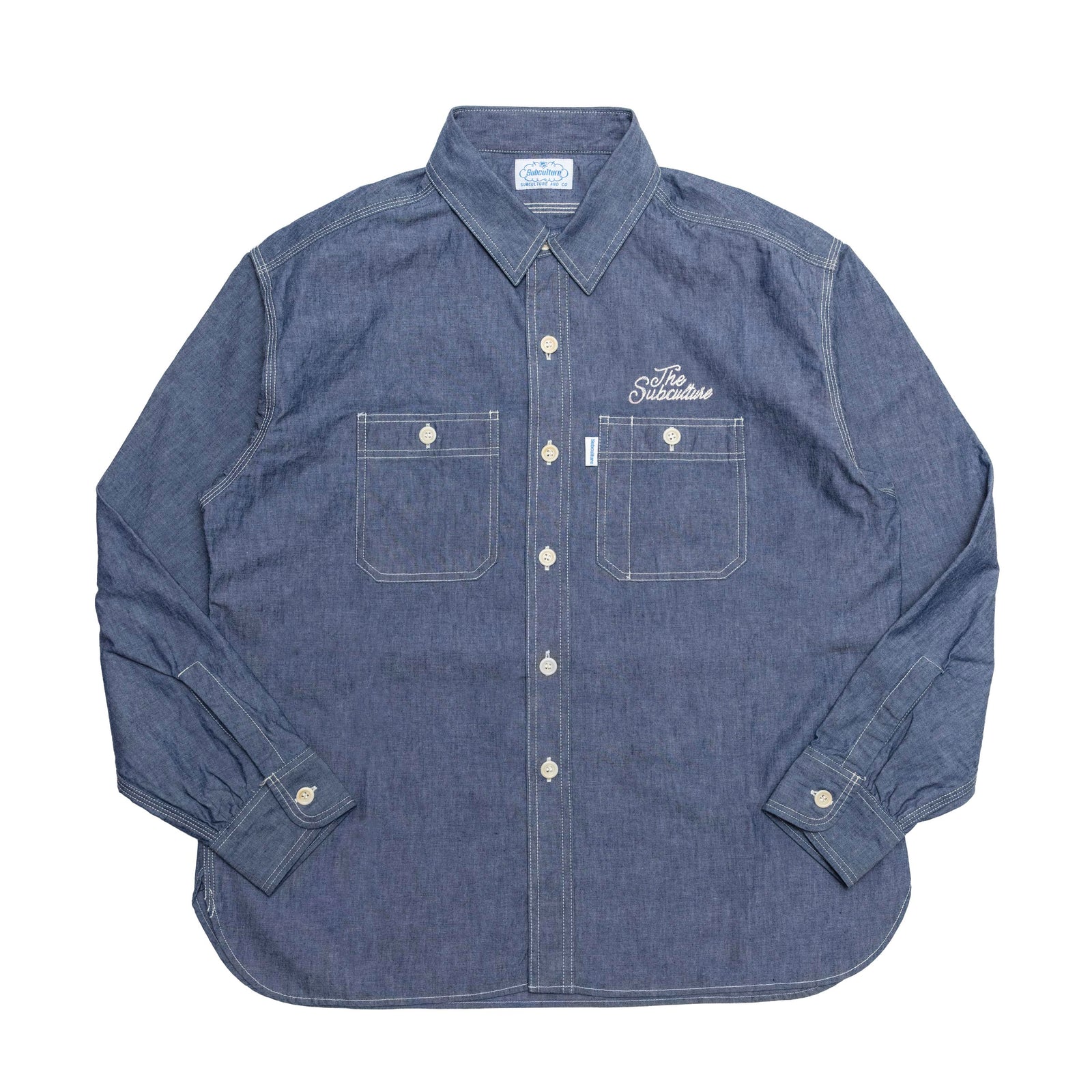 CHAMBRAY SHIRT / INDIGO×IVORY刺繍 – SC WEB STORE