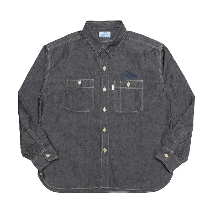 CHAMBRAY SHIRT / BLACK×BLUE刺繍 CHAMBRAY SHIRT / BLACK×BLUE刺繍 – SC WEB STORE