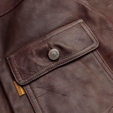 S07XX CALFSKIN LEATHER JACKET / BROWN