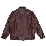 S07XX CALFSKIN LEATHER JACKET / BROWN