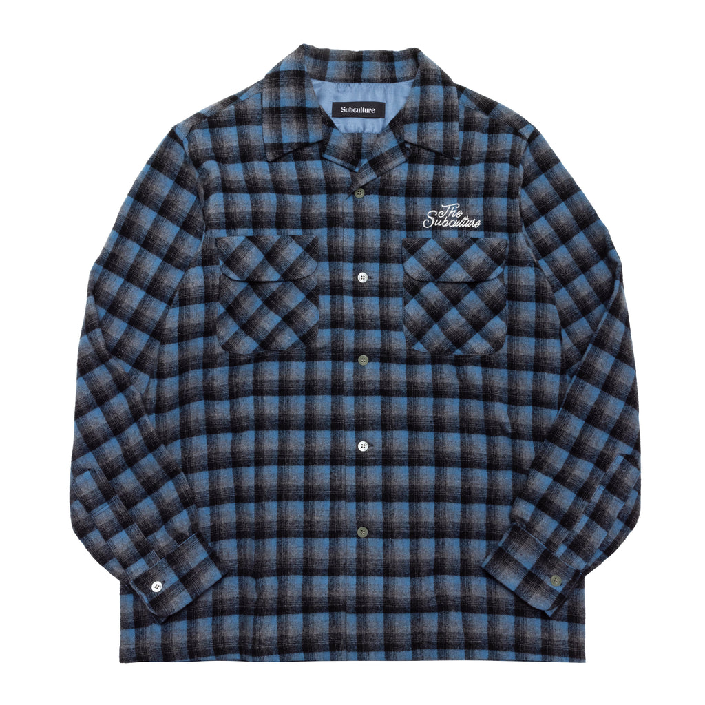 WOOL CHECK SHIRT / SHADOW CHECK BLUE – SC WEB STORE