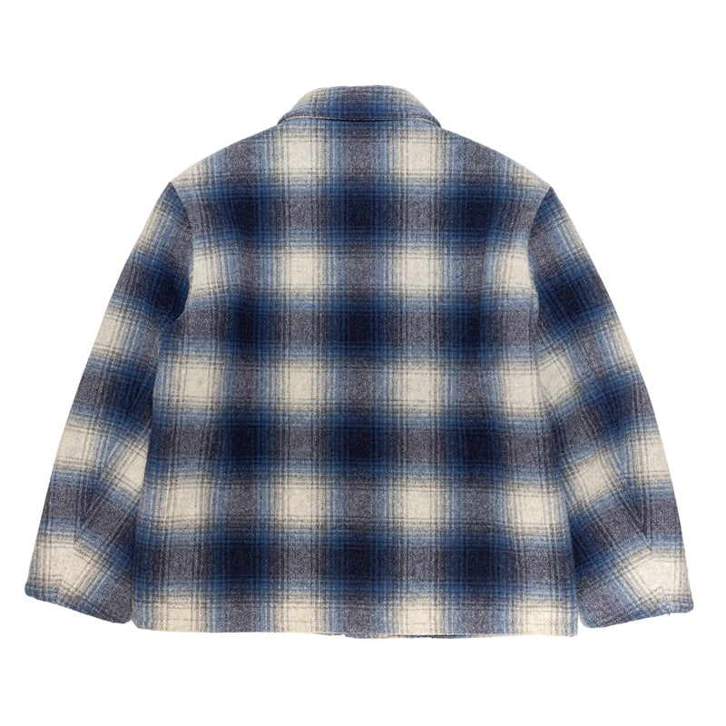 OMBRE CHECK WOOLJACKET / BLUE