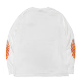 FIRE PATTERN LONGSLEEVE T-SHIRT / WHITE