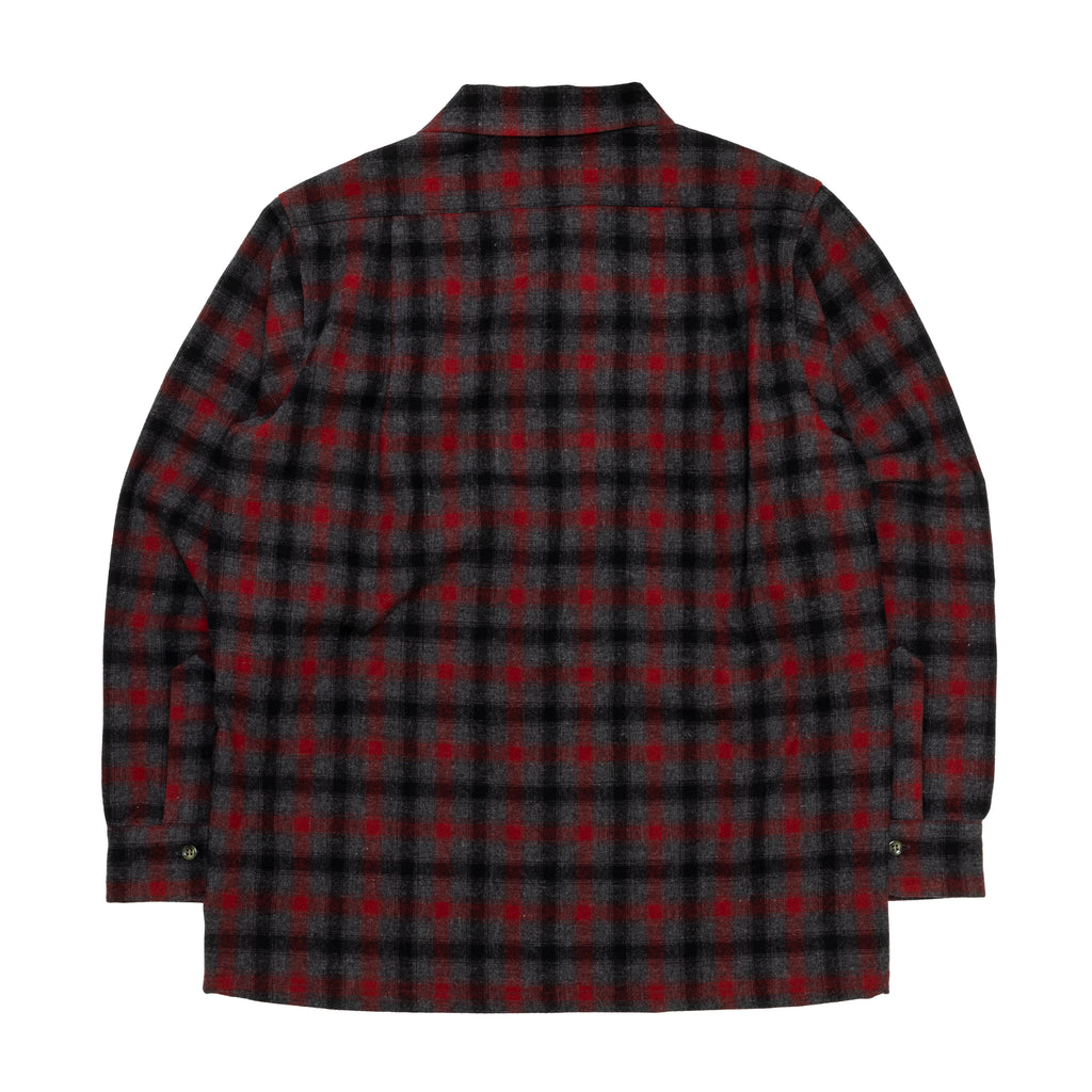 WOOL CHECK SHIRT / TOPGRAY×RED